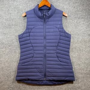 Lululemon Pack It Down Vest Women's 14 Blue 700 Fill Goose Down Full Zip READ